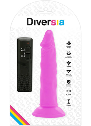 Pink diversia flexibler vibrierender dildo 23 cm mit saugnapf und fernbedienung
