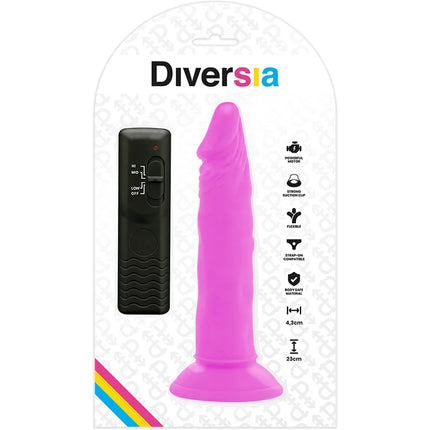 Pink diversia flexibler vibrierender dildo 23 cm mit saugnapf und fernbedienung
