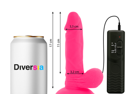 Diversia flexibler vibrierender dildo rosa 17 cm aus silikon mit schwarzer fernbedienung