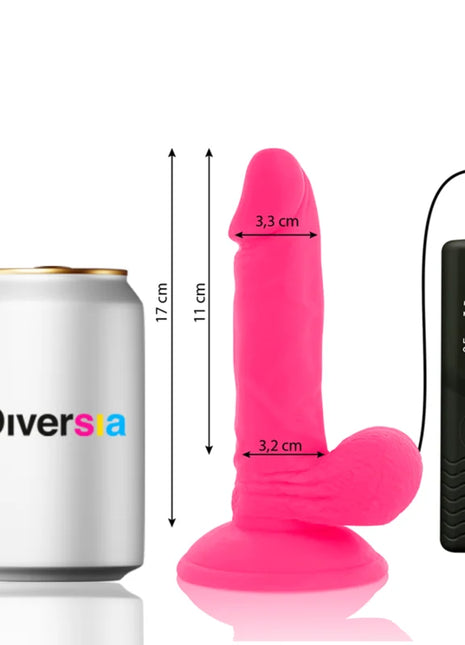 Diversia flexibler vibrierender dildo rosa 17 cm aus silikon mit schwarzer fernbedienung