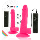 Flexibler pinker silikon dildo 18 cm mit schwarz fernbedienung von diversia mit vibrierender funktion