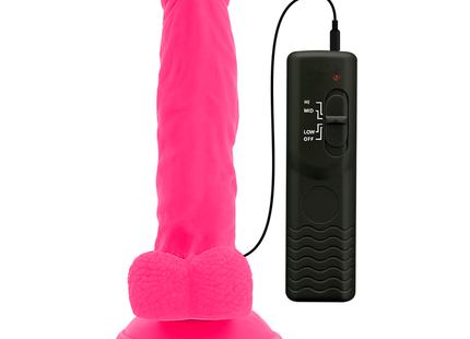 Diversia flexibler vibrierender dildo rosa 18 cm silikon mit schwarzer fernbedienung und vier einstellungen