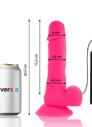 Flexibler vibrierender dildo diversia in rosa aus silikon mit schwarzer fernbedienung 20,5 cm lang