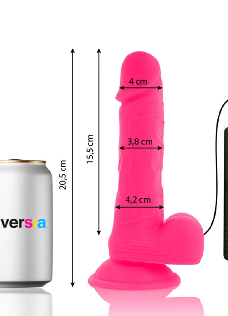 Flexibler vibrierender dildo diversia in rosa aus silikon mit schwarzer fernbedienung 20,5 cm lang