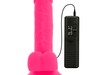 Flexibler vibrierender dildo aus rosa silikon 20,5 cm mit schwarzer fernbedienung von DIVERSIA