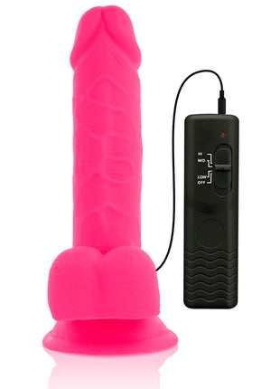 Flexibler vibrierender dildo aus rosa silikon 20,5 cm mit schwarzer fernbedienung von DIVERSIA
