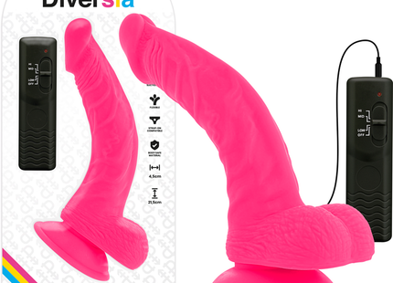 Flexibler vibrierender dildo rosa 21,5 cm mit silikonüberzug saugnapfbasis und fernbedienung