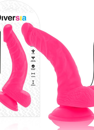 Flexibler vibrierender dildo rosa 21,5 cm mit silikonüberzug saugnapfbasis und fernbedienung