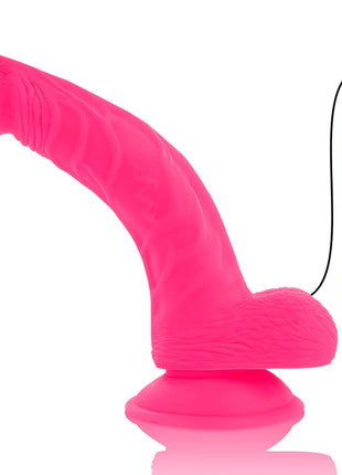 Diversia flexibler vibrierender dildo rosa 21.5 cm silikon mit schwarzer fernbedienung vorne