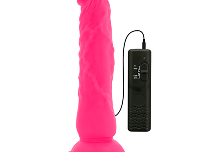 Vibrant rosa silikon dildo diversia 21 cm flexibel mit strukturierter oberfläche und schwarzer fernbedienung