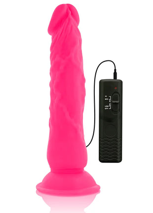 Vibrant rosa silikon dildo diversia 21 cm flexibel mit strukturierter oberfläche und schwarzer fernbedienung