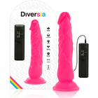 Flexibler vibrierender dildo rosa 21 cm aus silikon mit strukturierter oberfläche und saugnapfbasis