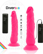 Flexibler vibrierender dildo rosa 21 cm aus silikon mit strukturierter oberfläche und saugnapfbasis