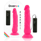 Flexibler vibrierender dildo rosa 21 cm aus silikon mit strukturierter oberfläche und saugnapfbasis