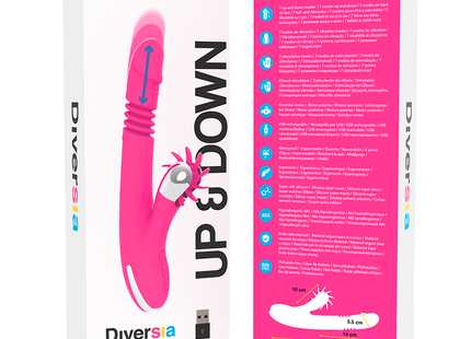 Rosafarbener diversia vielseitiger vibrator 24 cm mit strukturierter grifffläche und silikonkopf