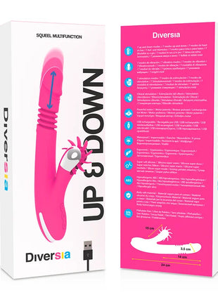 Rosafarbener diversia vielseitiger vibrator 24 cm mit strukturierter grifffläche und silikonkopf