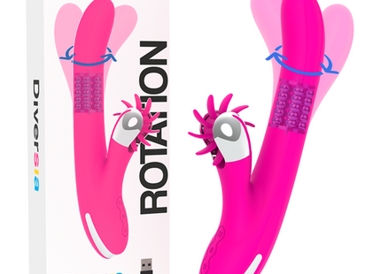 Vibrantes pinkes diversia squeel multifunction rotation spielzeug mit texturiertem griff und stacheligem kopf 24 cm