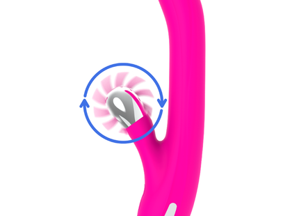 Vibrierendes pinkes silikonspielzeug diversia hschwen rotation 24 cm mit silbernem rotierendem kopf