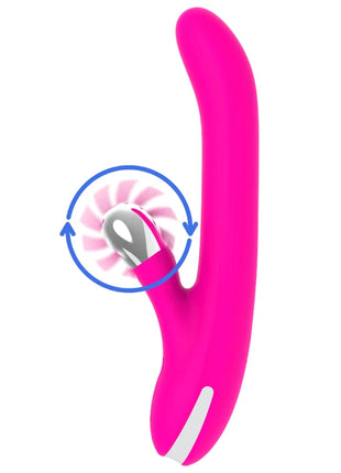 Vibrierendes pinkes silikonspielzeug diversia hschwen rotation 24 cm mit silbernem rotierendem kopf