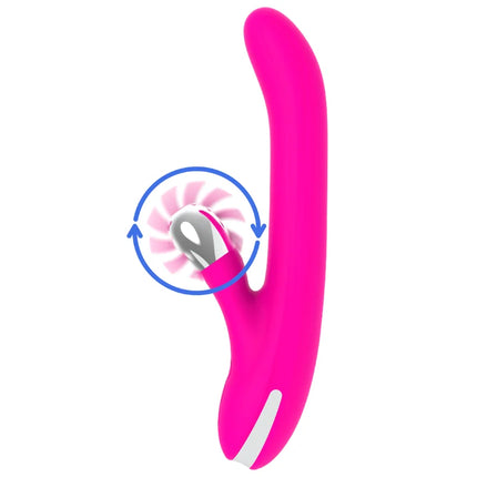 Vibrierendes pinkes silikonspielzeug diversia hschwen rotation 24 cm mit silbernem rotierendem kopf