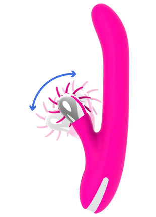 Vibrierendes pinkes silikonspielzeug diversia hschen rotation 24 cm mit silberweißem rotierendem kopf