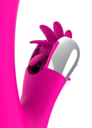 Vibrierender 24 cm sexspielzeug diversia von hschen in pink und silber mit ergonomischem dual-ended design