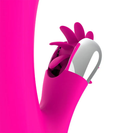 Vibrierender 24 cm sexspielzeug diversia von hschen in pink und silber mit ergonomischem dual-ended design