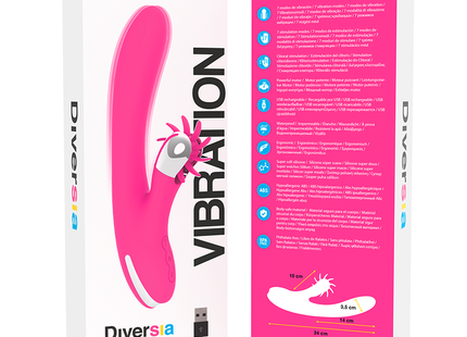 Pink diversia vibration toy aus silikon mit ergonomischem design 24 cm von hschen