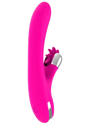 Vibrierende vibratorspielzeug diversia hschin 24 cm mit pinkem silikonkörper und silberner blumendesignbasis