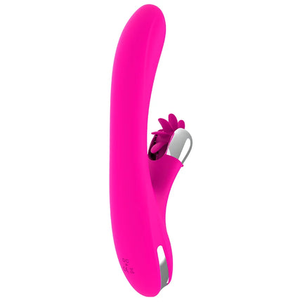 Vibrierende vibratorspielzeug diversia hschin 24 cm mit pinkem silikonkörper und silberner blumendesignbasis