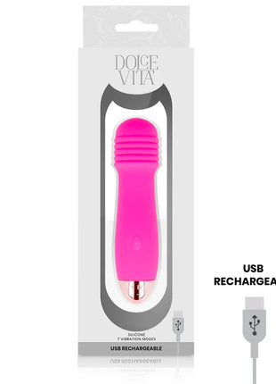 DOLCE VITA - AUFLADBARER VIBRATOR DREI ROSA 7 GESCHWINDIGKEITEN
