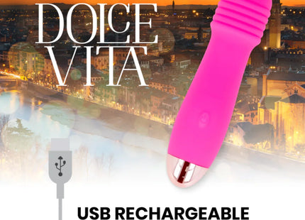 DOLCE VITA - AUFLADBARER VIBRATOR DREI ROSA 7 GESCHWINDIGKEITEN