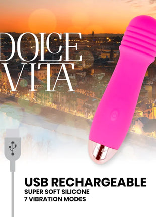 DOLCE VITA - AUFLADBARER VIBRATOR DREI ROSA 7 GESCHWINDIGKEITEN