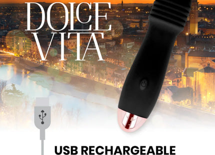 DOLCE VITA - AUFLADBARER VIBRATOR DREI SCHWARZ 7 GESCHWINDIGKEIT