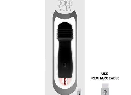 DOLCE VITA - AUFLADBARER VIBRATOR DREI SCHWARZ 7 GESCHWINDIGKEIT