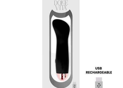 DOLCE VITA - AUFLADBARER VIBRATOR EINE SCHWARZE 7-GESCHWINDIGKEIT