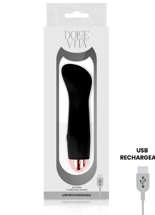 DOLCE VITA - AUFLADBARER VIBRATOR EINE SCHWARZE 7-GESCHWINDIGKEIT
