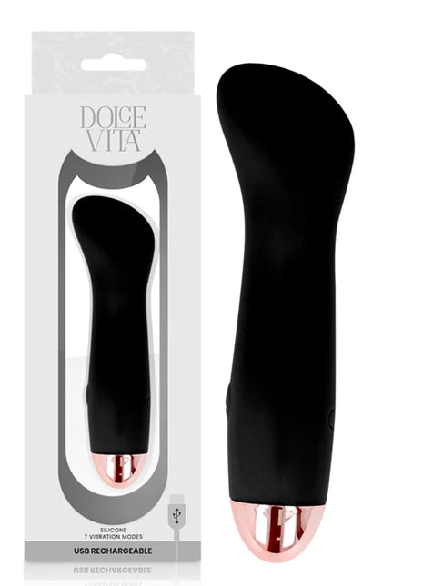 DOLCE VITA - AUFLADBARER VIBRATOR EINE SCHWARZE 7-GESCHWINDIGKEIT