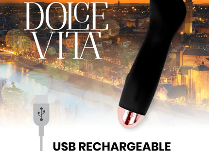 DOLCE VITA - AUFLADBARER VIBRATOR EINE SCHWARZE 7-GESCHWINDIGKEIT