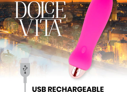 DOLCE VITA - AUFLADBARER VIBRATOR FÜNF ROSA 7 GESCHWINDIGKEITEN