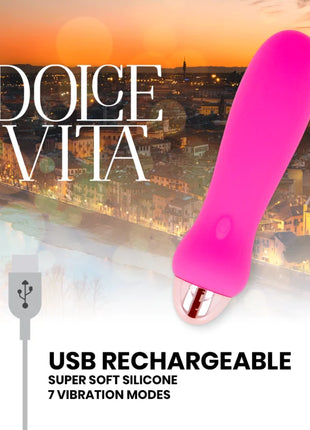 DOLCE VITA - AUFLADBARER VIBRATOR FÜNF ROSA 7 GESCHWINDIGKEITEN