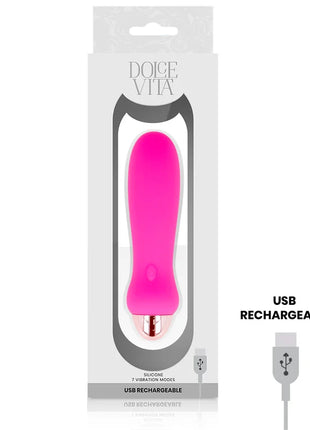 DOLCE VITA - AUFLADBARER VIBRATOR FÜNF ROSA 7 GESCHWINDIGKEITEN