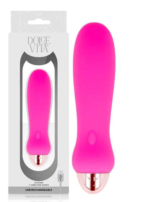 DOLCE VITA - AUFLADBARER VIBRATOR FÜNF ROSA 7 GESCHWINDIGKEITEN