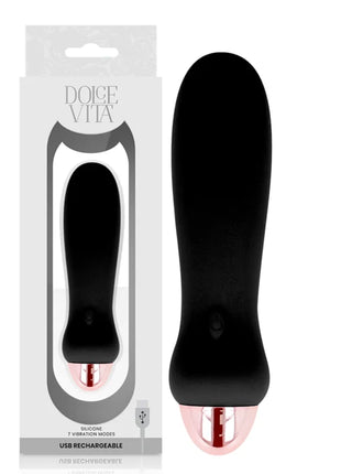DOLCE VITA - AUFLADBARER VIBRATOR FÜNF SCHWARZ 7 GESCHWINDIGKEITEN