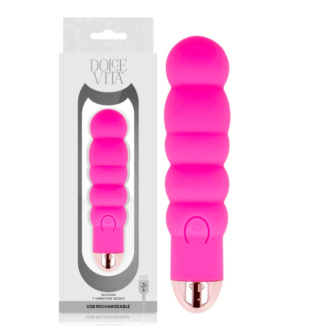 DOLCE VITA - AUFLADBARER VIBRATOR SECHS ROSA 7 GESCHWINDIGKEITEN