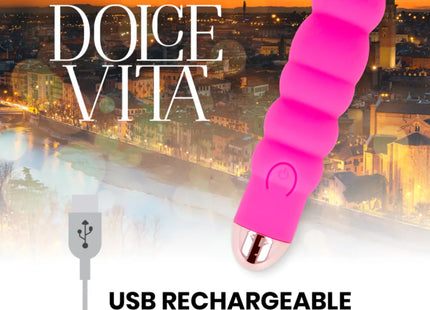 DOLCE VITA - AUFLADBARER VIBRATOR SECHS ROSA 7 GESCHWINDIGKEITEN