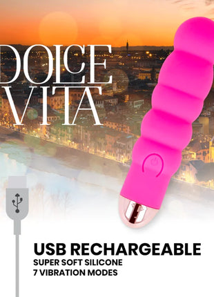 DOLCE VITA - AUFLADBARER VIBRATOR SECHS ROSA 7 GESCHWINDIGKEITEN