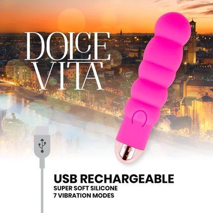 DOLCE VITA - AUFLADBARER VIBRATOR SECHS ROSA 7 GESCHWINDIGKEITEN