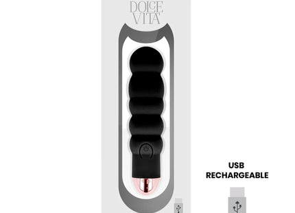 DOLCE VITA - AUFLADBARER VIBRATOR SECHS SCHWARZ 7 GESCHWINDIGKEITEN