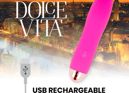 DOLCE VITA - AUFLADBARER VIBRATOR VIER ROSA 7 GESCHWINDIGKEITEN